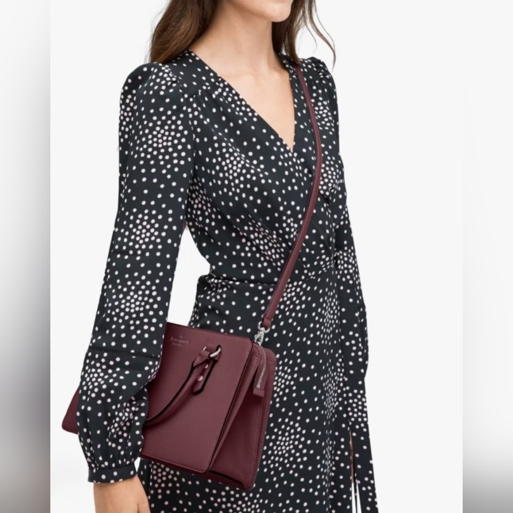Kate Spade Bixby Lise satchel (burgundy glossy)